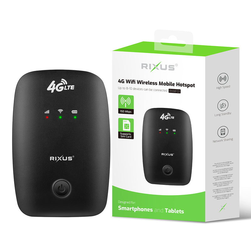 Rixus RXMF01 Wifi Wireless Mobile Hotspot Black