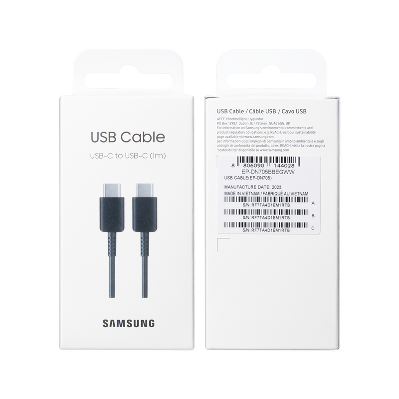 Samsung EP-DA705BBE USB Type-C To Type-C Data Cable 1m Black Retail Box