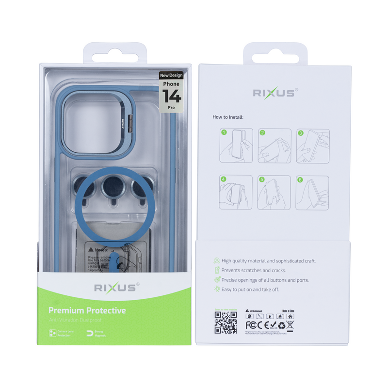 Rixus Classic 03 Case With MagSafe For iPhone 14 Pro Light Blue