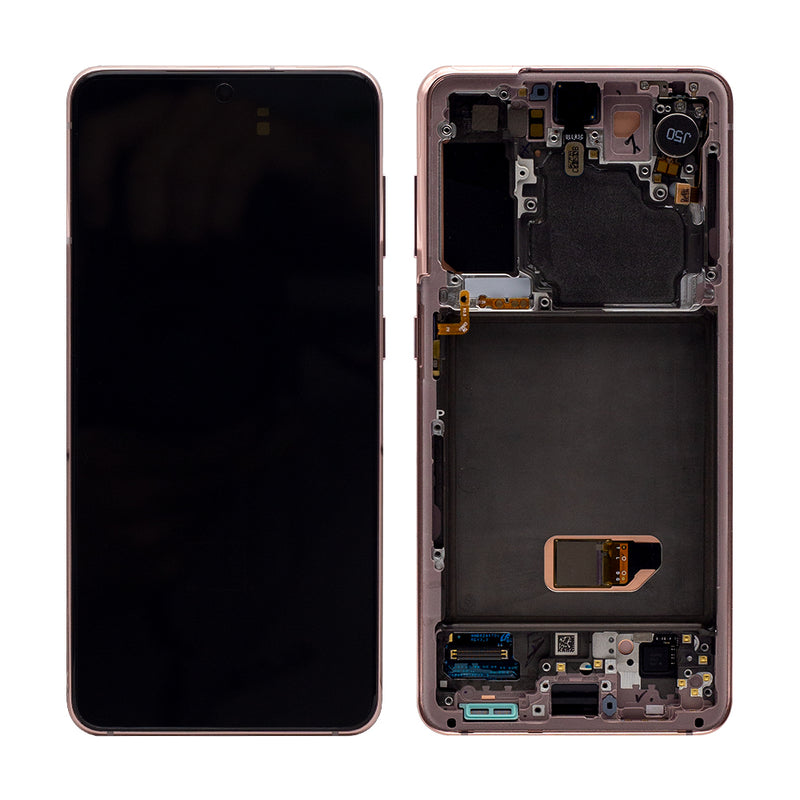 Samsung Galaxy S21 5G G991B Display And Digitizer With Frame Phantom Pink Service Pack