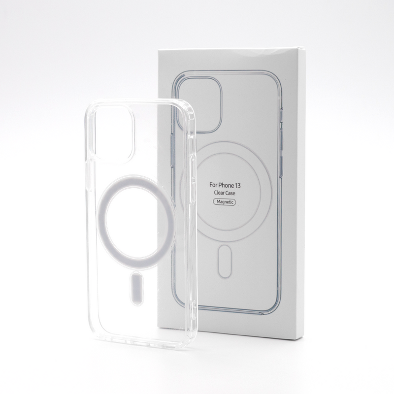 Étui magnétique transparent pour IPhone 13