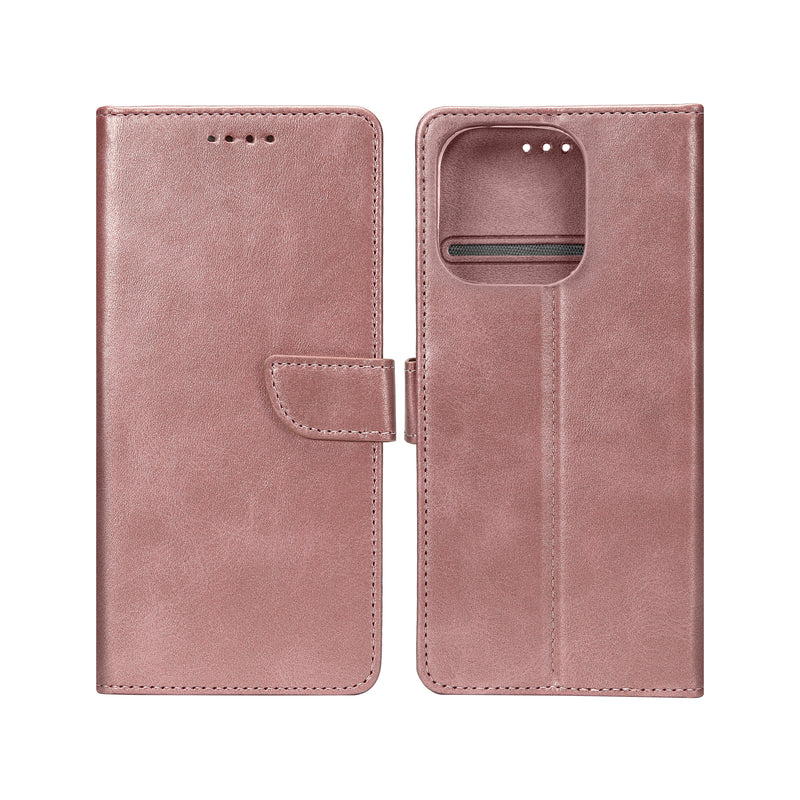 Rixus Bookcase For iPhone 16 Pro Max Pink