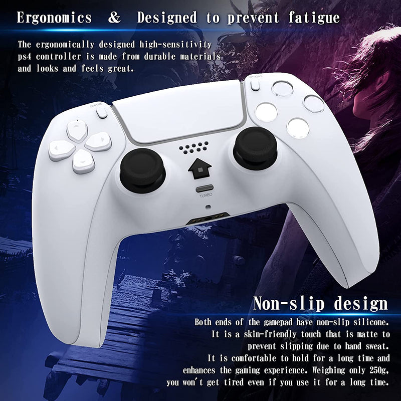 Pour manette de jeu Bluetooth sans fil PlayStation 4 T28 Blanc