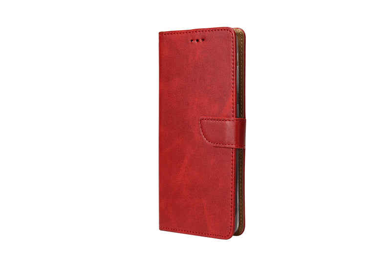 Rixus Bookcase For iPhone 15 Pro Dark Red