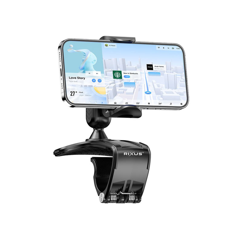 Rixus RXHW62 Support de navigation pour téléphone au tableau de bord pour véhicules automobiles Noir