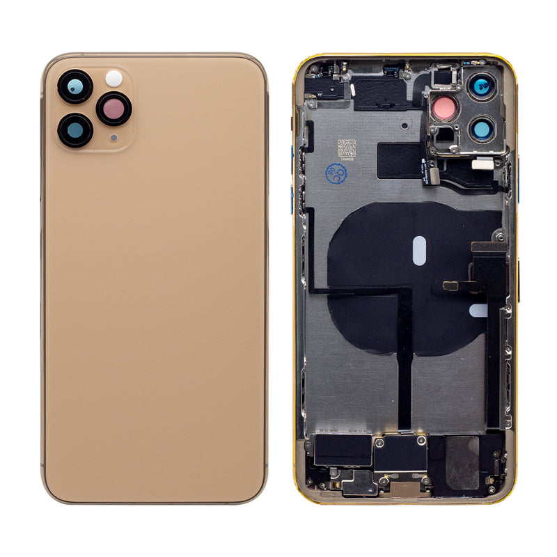 Pour iPhone 11 Pro Max Boîtier complet incluant toutes les petites pièces sans batterie ni appareil photo arrière (Gold)