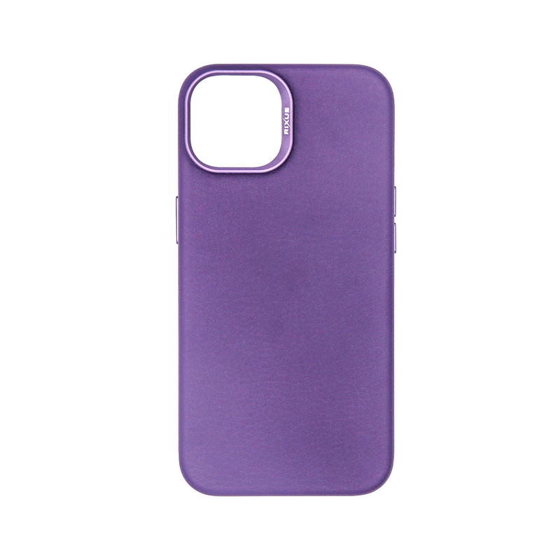 Rixus For iPhone 15 Classic 02 Case With MagSafe Purple