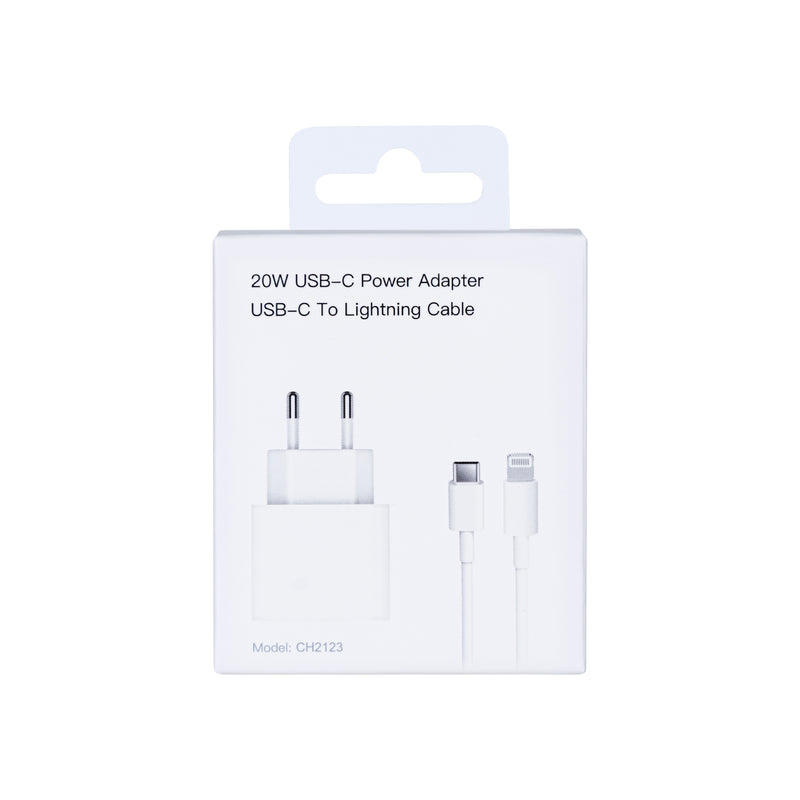 For Apple Charger USB-C 20W with Cable Lightning 1m Retail Box