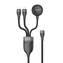 Rixus RXUC31 3 in 1 Watch And Phone Charger Cable 120CM Black