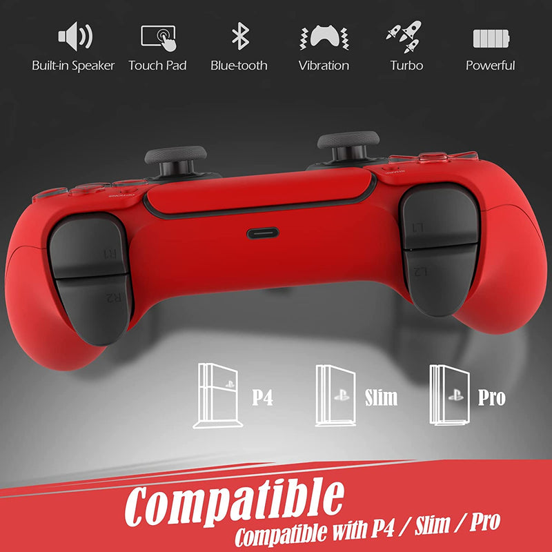 For PlayStation 4 Wireless Bluetooth Game Controller T28 Black/ Red