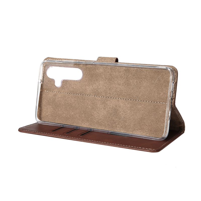 Rixus Bookcase For Samsung Galaxy A16 A166E Brown