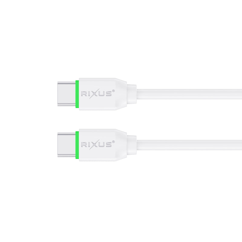 Rixus RXUC18C Fast Charging USB-C To USB-C Cable White