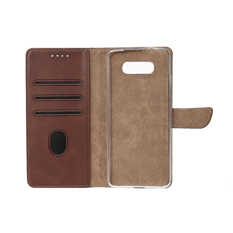 Rixus Bookcase For Samsung Galaxy Note 8 N950F Gold Brown