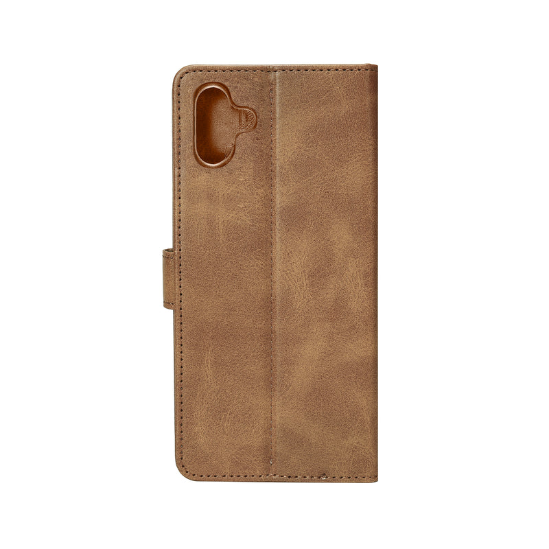 Rixus Bookcase For Samsung Galaxy A06 A065F Light Brown