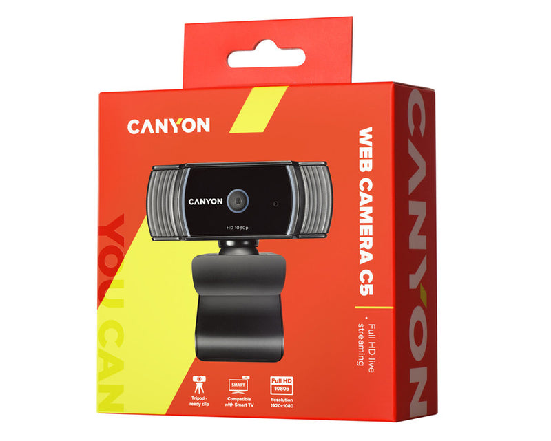 Canyon Webcam C5 HD Live Streaming 1080P Negra