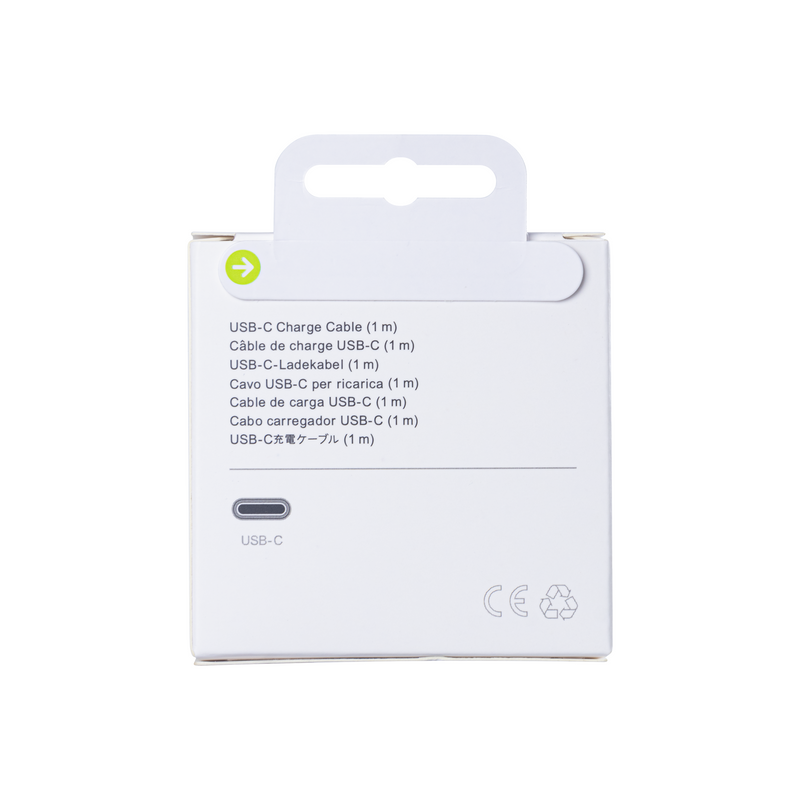 Para Apple Cable USB-C a USB-C para iPhone 15 100cm 60W Woven Blanco Caja al por menor