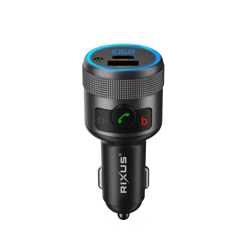 Rixus RXBT26 Car FM Bluetooth Transmitter Black