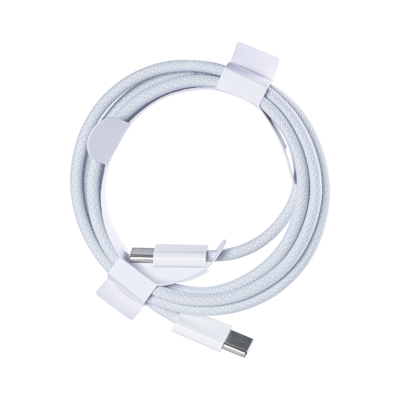 Pour Apple iPhone 15 USB-C to USB-C Cable 100cm 60W Woven White Retail Box