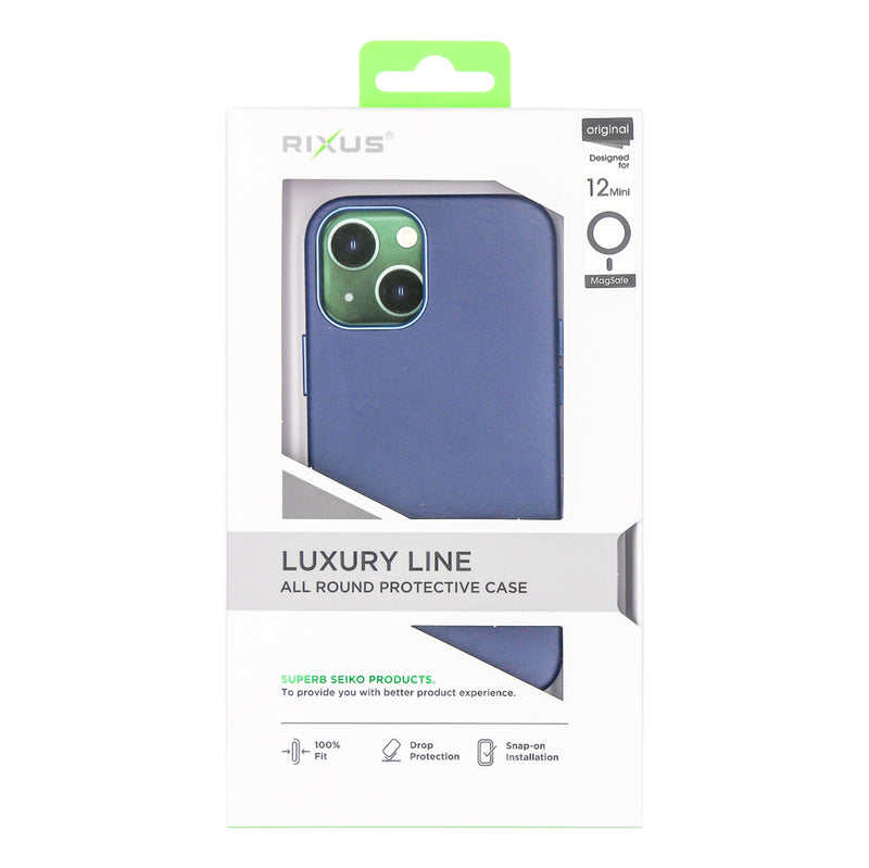 Rixus Classic 02 Case With MagSafe Pour iPhone 12 Mini Bleu