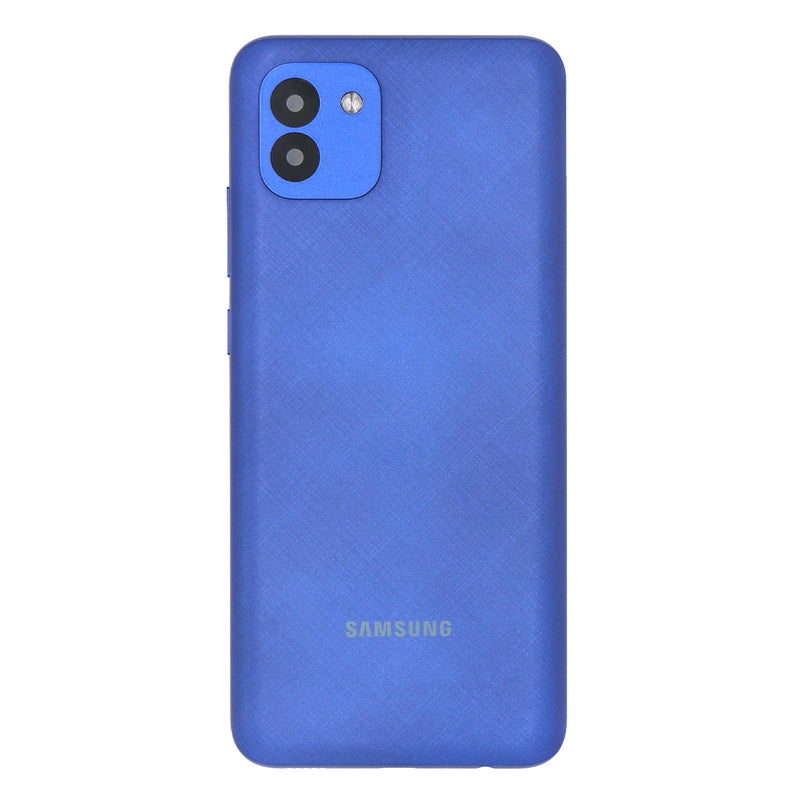 Samsung Galaxy A03 A035F Couvercle arrière bleu avec lentille (OEM)