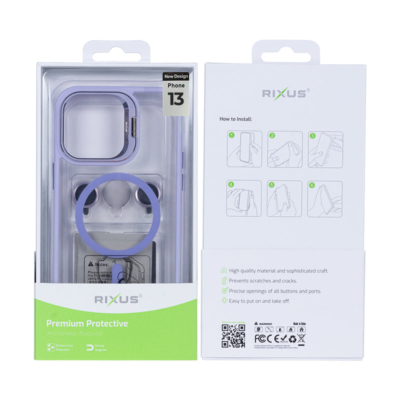 Rixus Classic 03 Case With MagSafe For iPhone 13 Light Purple