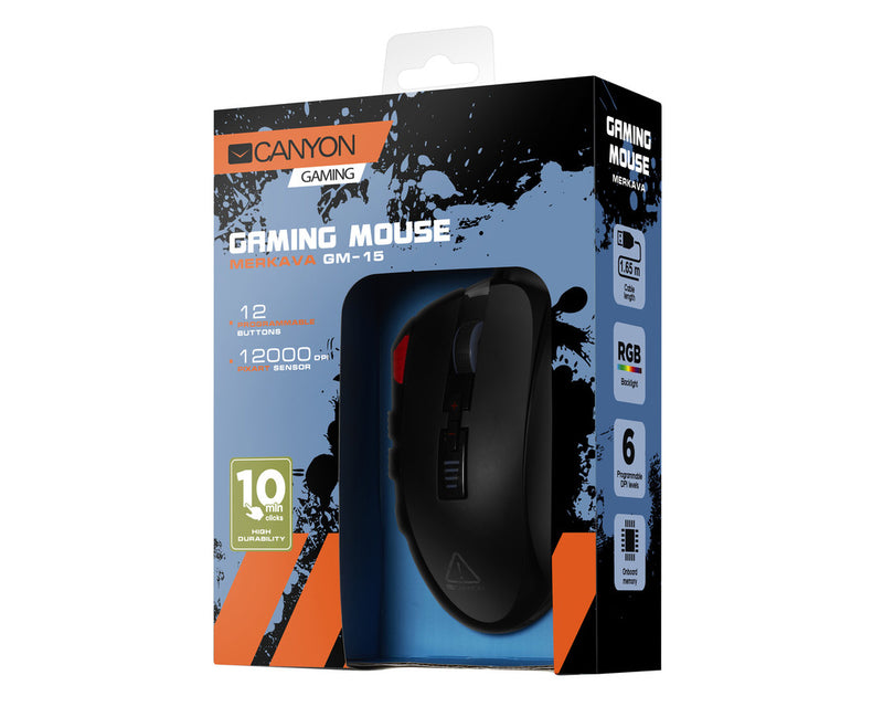 Canyon Souris de jeu GM-15 Merkava RGB 12 boutons Noir