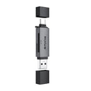Rixus RXCR02 4-1 USB 3.0, USB-C To SD/TF Card Reader Space Gray