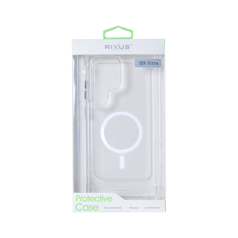 Rixus For Samsung Galaxy S24 Ultra 5G S928B Crystal Clear Anti-shock TPU With MagSafe