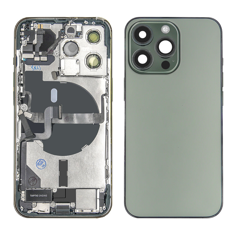 Pour iPhone 13 Pro Boîtier complet incluant toutes les petites pièces sans batterie ni appareil photo arrière Vert