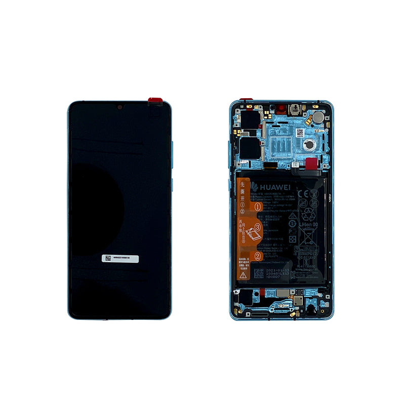 Huawei P30 (ELE-L29, ELE-L09) Nueva Versión Pantalla Y Digitalizador Completo Azul Aurora