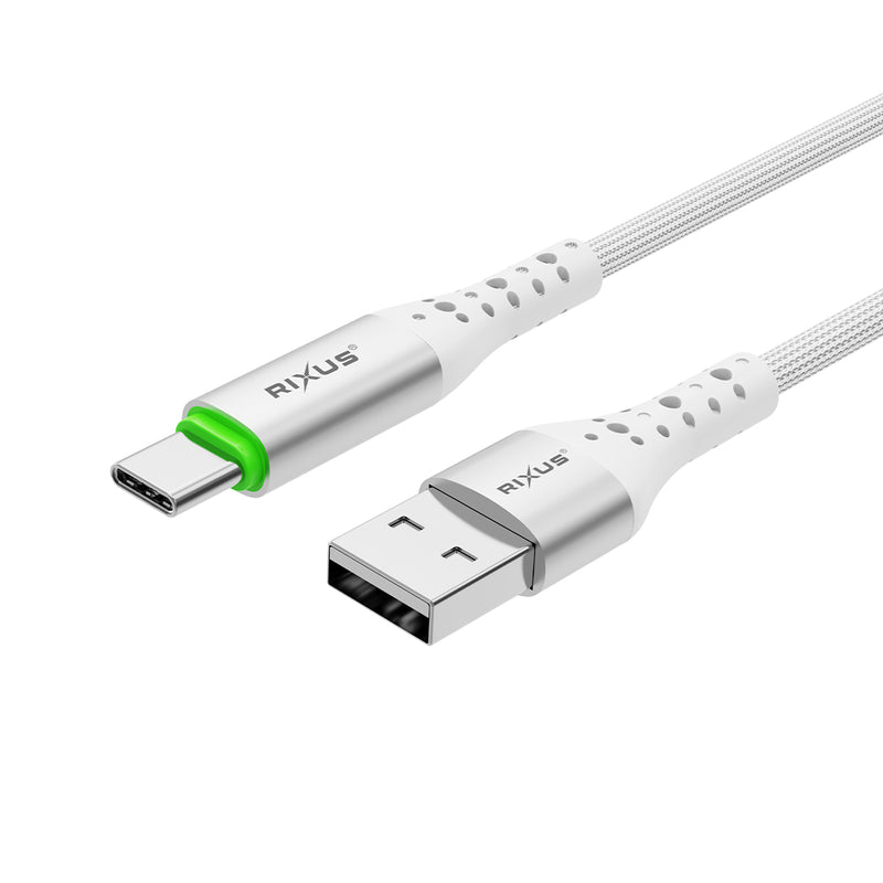 Rixus RXUC21AC Auto Disconnect USB-A To USB-C Cable White