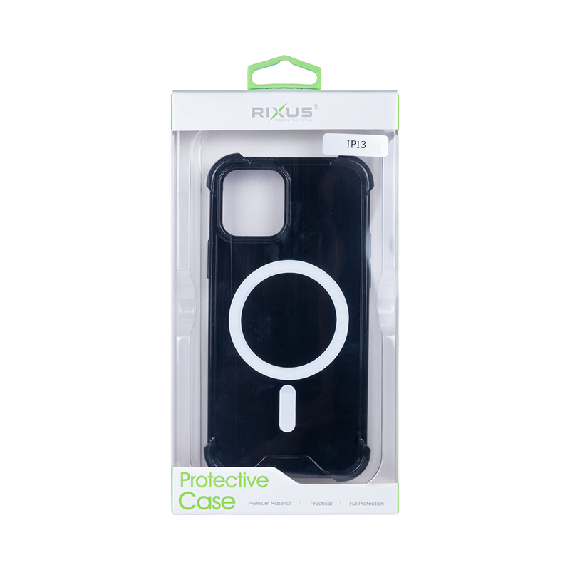 Rixus For iPhone 13 Anti-Burst Case With Magsafe Black