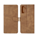 Rixus Bookcase For Samsung Galaxy S24 FE S721B Light Brown
