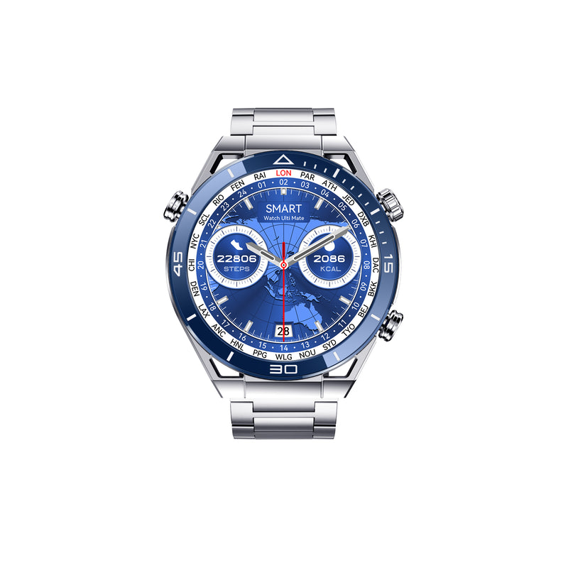 DTNO 1 DT Ultra Mate Smart Watch Silver/ Blue
