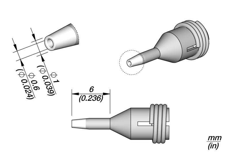 JBC Cartridge Through hole desoldering Ø 0.6 (C360001)