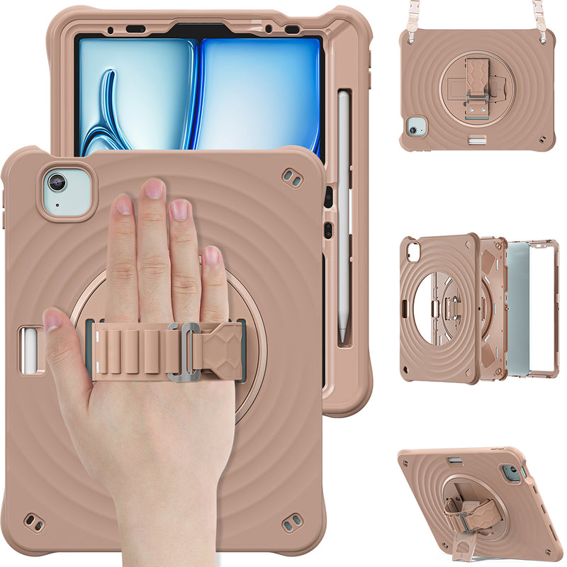 Rixus RXTC08 Anti Shock Case For iPad Air 11" (2024, 2025), Air 4 10.9" (2020), Air 5 10.9" (2022), Pro 11" (2018, 2020, 2021, 2022) Latte