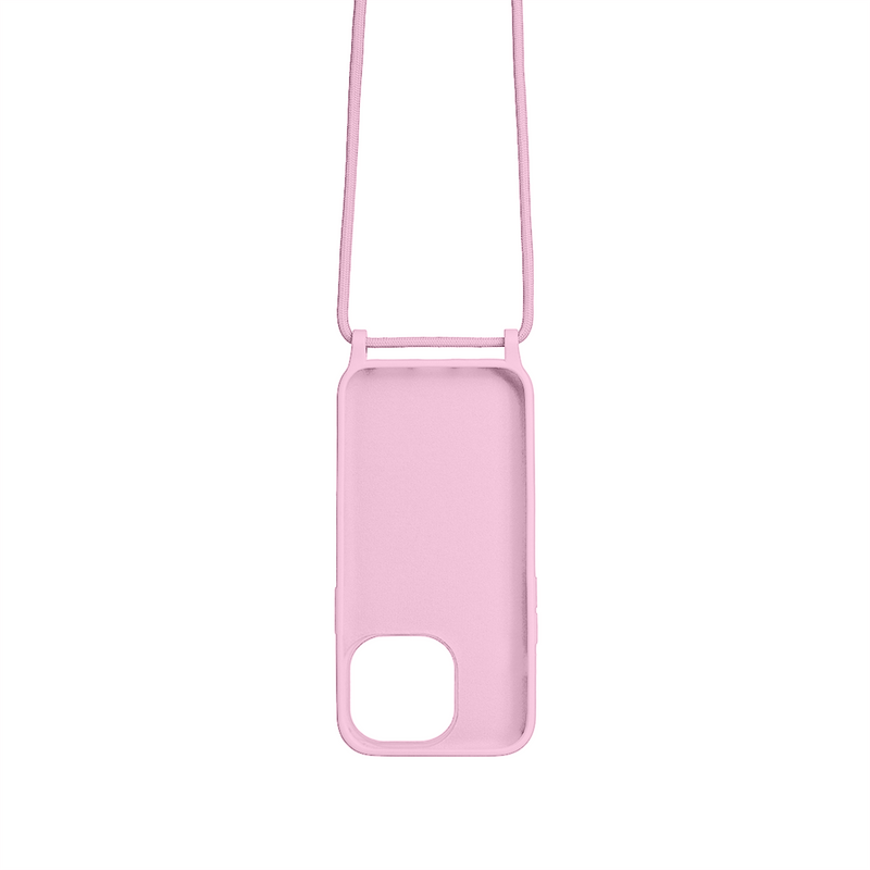 Rixus Para iPhone 15 Pro TPU Collar Cordón Funda Rosa