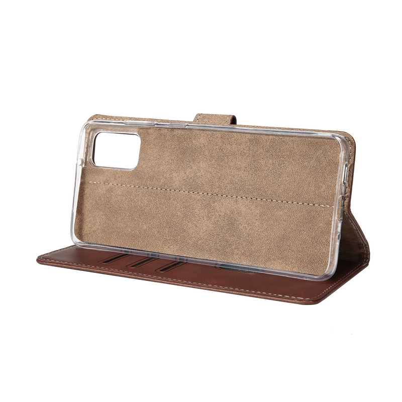 Rixus Bookcase For Samsung Galaxy A41 A415F Brown