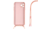 Rixus For iPhone 11 Pro Max TPU Necklace Cord Cover Pink