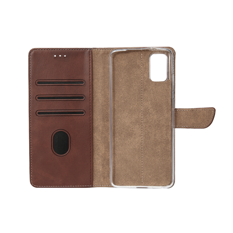 Rixus Bookcase For Samsung Galaxy A41 A415F Brown