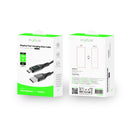 Rixus RXUC28AC Braided USB To USB-C Cable With LED Display 100CM Black