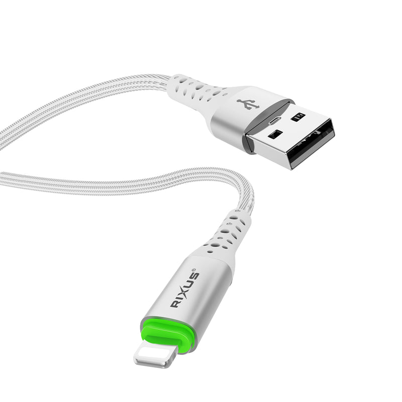 Rixus RXUC21AL Auto Disconnect USB-A To Lightning Cable White