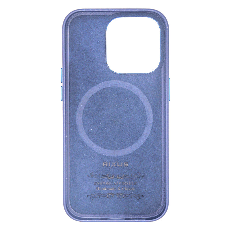 Rixus Classic 02 Case With MagSafe Pour iPhone 14 Pro Bleu