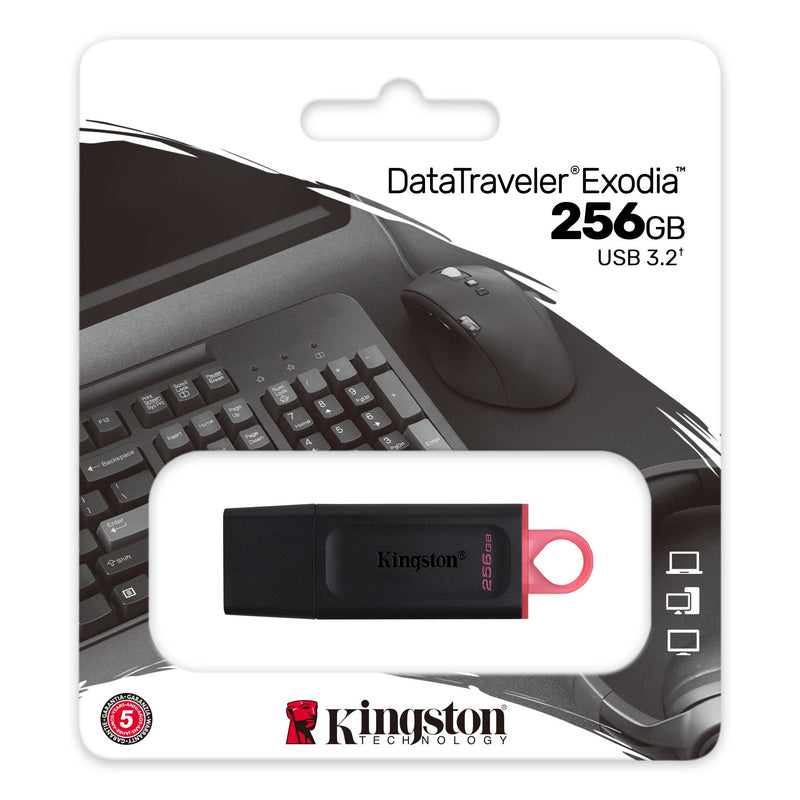 Kingston 256GB DataTraveler Exodia Black + Pink USB3.2 Gen 1 Flash Drive