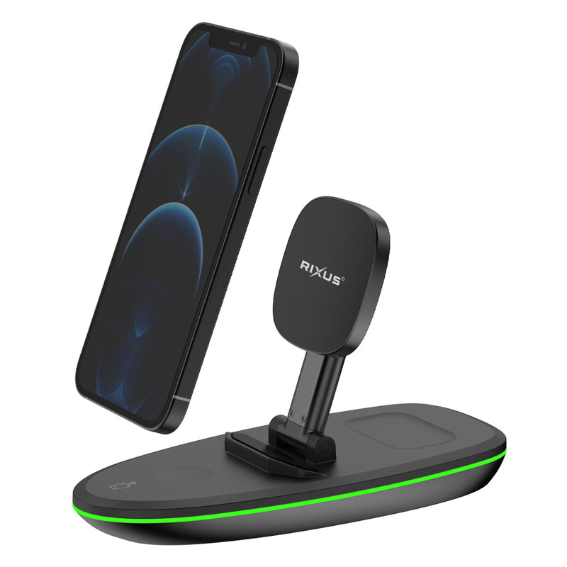 Rixus RXWC43 3-1 Foldable Wireless Charger Station