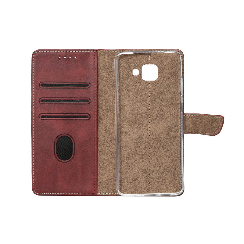 Rixus Bookcase For Samsung Galaxy A5 A520F Dark Red