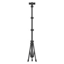 Rixus RXPH61 1.6m Extendable Cell Phone Tripod With Wireless Remote And Phone Holder Black