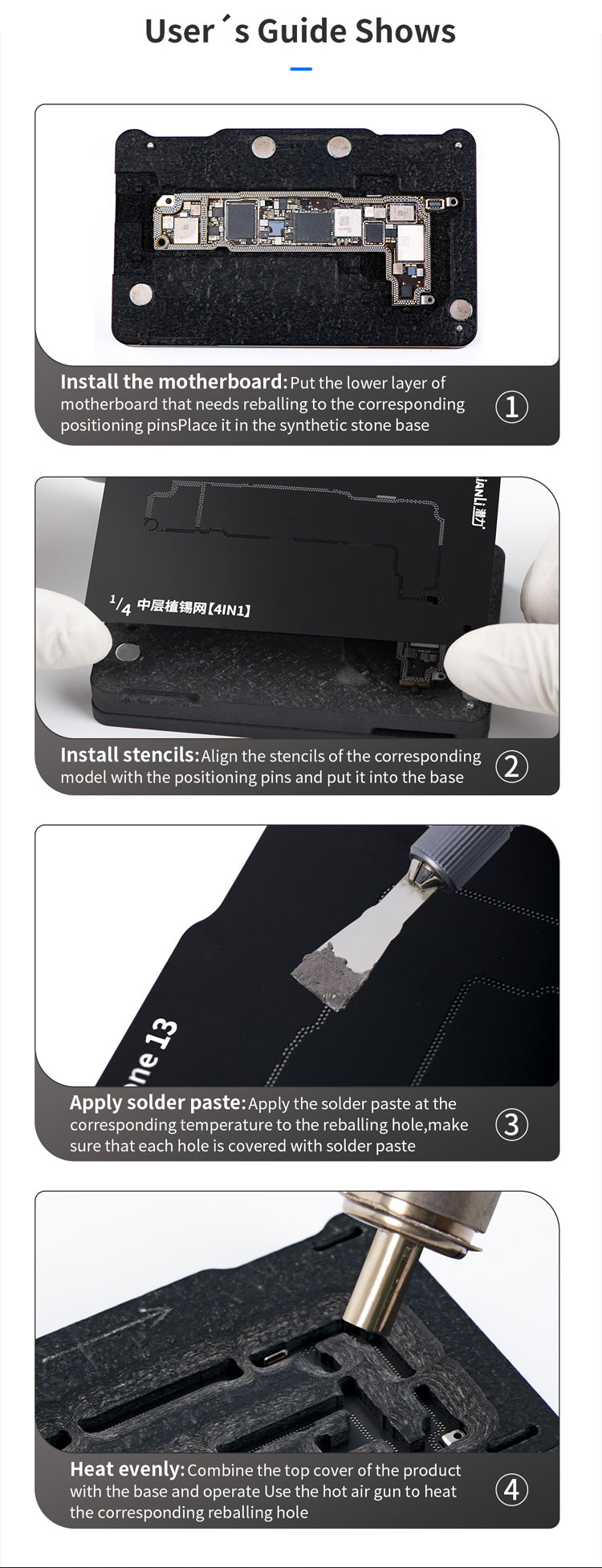 Qianli Middle Frame Reballing Platform for iPhone 13 Series (Plateforme de remblayage à cadre moyen pour iPhone 13)