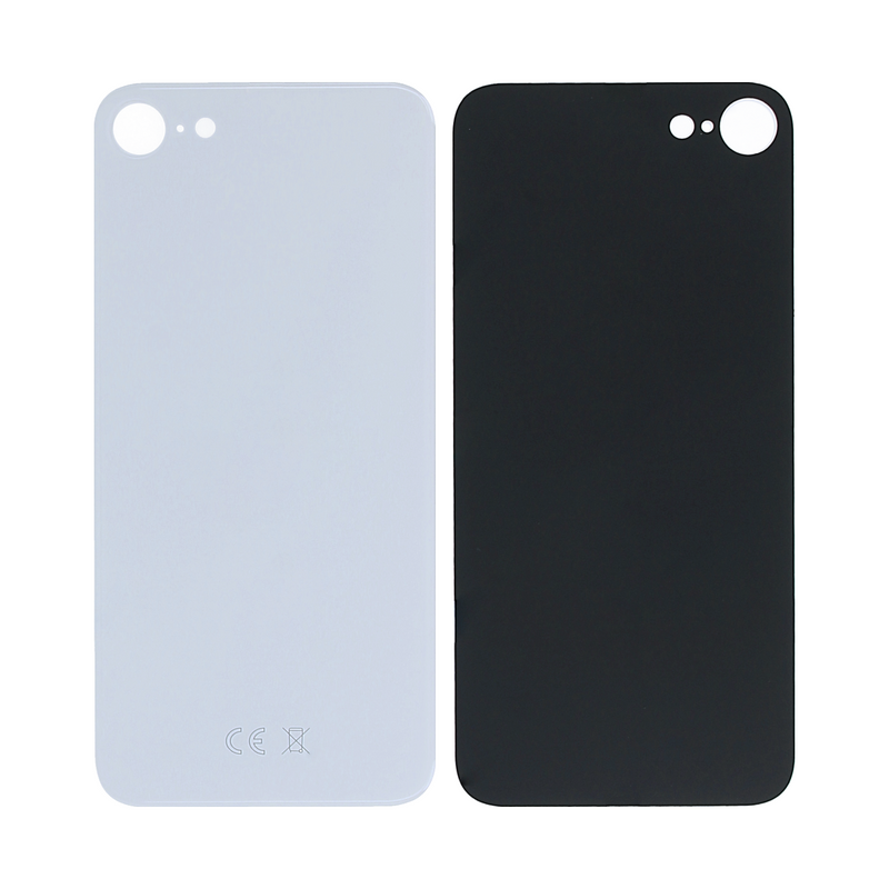 For iPhone SE (2020, 2022) Extra Glass White (Enlarged Camera Frame)