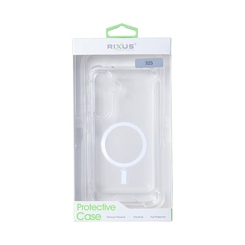 Rixus Anti-Burst Case With MagSafe For Samsung Galaxy S25 S931B Transparent